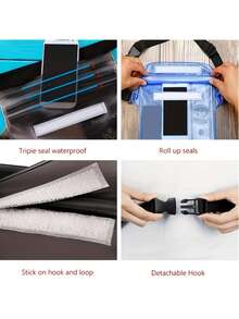 Transparent PVC Waterproof Waist Bag, 3-Layer Sealed Touchscreen Friendly Dry Bag With Adjustable Shoulder Strap, Essential For Swimming, Kayaking, Fishing, Boating, Water Sports And Beach - Multicolor - View 8