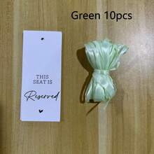 10/20pcs Wedding Chair Reservation Cards With Ribbons, Reserved Seat For Ceremony And Party Events, Perfect Party Supplies (Green/Beige Available) - Multicolor - View 9