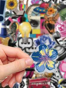 50pcs Millennium Pop Style Stickers, PET Material, Suitable For Scrapbooks, Laptops, Suitcases, Guitars, Water Bottles, Phone Cases, DIY Stickers, Also For School Supplies And Back To School Season - 50pcs - View 4