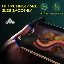 Gaming Finger Sleeves For All Mobile Games, Anti-Sweat Anti-Slip, Lightweight Breathable, Superconductive Fiber Material, With Crown Logo - Multicolor - View 7