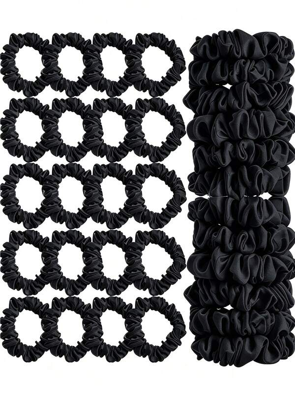 20/5/10 Peças Scrunchies de Cabelo de Seda de Cetim Roxo Pequeno para Mulheres, Elásticos de Cabelo Franceses, Adequados para Verão, Praia e Acessórios de Cabelo para Férias