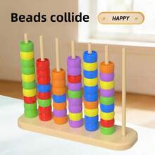 Multi-Functional Educational Stress Relief Toy Gift Set, Finger Transformation Chain, Finger Spinner, Multi-Player Tic Tac Toe Desktop Game, Wooden Stacking Blocks Color Sorting Matching Teaching Aid, Children's Thinking Training Birthday Gift - Multicolor - View 4