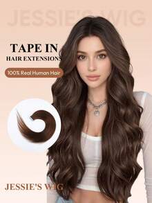 Jessie's Wig 20片/包 50g 膠帶式接髮 真人髮絲 絲滑直髮 自然黑 膠帶接髮 自然外觀 高品質 4# - S4 - 查看 1