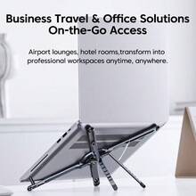 Laptop Stand, Adjustable Foldable Aluminum Alloy Desktop Accessory, Desktop Stand And Phone Holder, Multi-Functional Portable Laptop Stand, Suitable For Work, Study, Home Office, Travel, Compatible With Laptops, Tablets And Smartphones - View 6