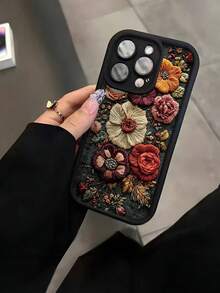 Floral Painted Premium Grooved Soft-Touch Thick Anti-Drop Phone Case Protective Cover Compatible With IPhone 16, 16 Pro, 17, 17 Pro, 17 Pro Max, 15, New Anti-Drop 14 Candy Painted Creative Phone Case XR/7/8 Compatible With IPhone 15 Pro Max, Apple 13 Phone Case, 14, Apple 11 Soft Case P12 Anti-Drop XS Straight Edge Painted TPU Anti-Drop Soft Shell Phone Case - Multicolor - View 1