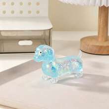 1pc Shiny Soft Sausage Dog Squishy Toy, Designed For Teenagers And Adults Seeking Ritual Of Life And Emotional Release, Ideal Stress Relief Companion For Urban High-Pressure People, Embedded With Fine Gold Powder And Warm Orange Gradient Halo - Multicolor - View 8