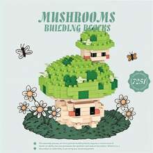 6 Styles Realistic Mushroom Micro Particle Building Blocks, Multi-Color Cute DIY Assembly Decor, ABS Resin Educational Stress Relief Children's Handmade Model, Healing Atmosphere Desktop Display Cabinet Collection Decoration, Parent-Child Interaction Multi-Holiday Gift - Multicolor - View 11