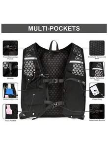Mochila de hidratación para correr, mochila de hidratación Camel, mochila de agua para correr, mochila de agua, mochila de ciclismo, para senderismo, carreras de trail, ciclismo, maratón para mujeres y hombres (solo mochila sin bolsa de hidratación) - Negro - Ver 6