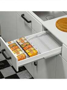 2/4-Piece Organized Drawer Rack, Kitchen Spice Rack – Adjustable, Acrylic Material, Ideal For Organizing Kitchen Drawers, Spice Bottles, Cabinets, Food Storage Areas, Kitchen Accessories, And Spice Bottle Storage Racks – A Practical Storage Solution - View 3