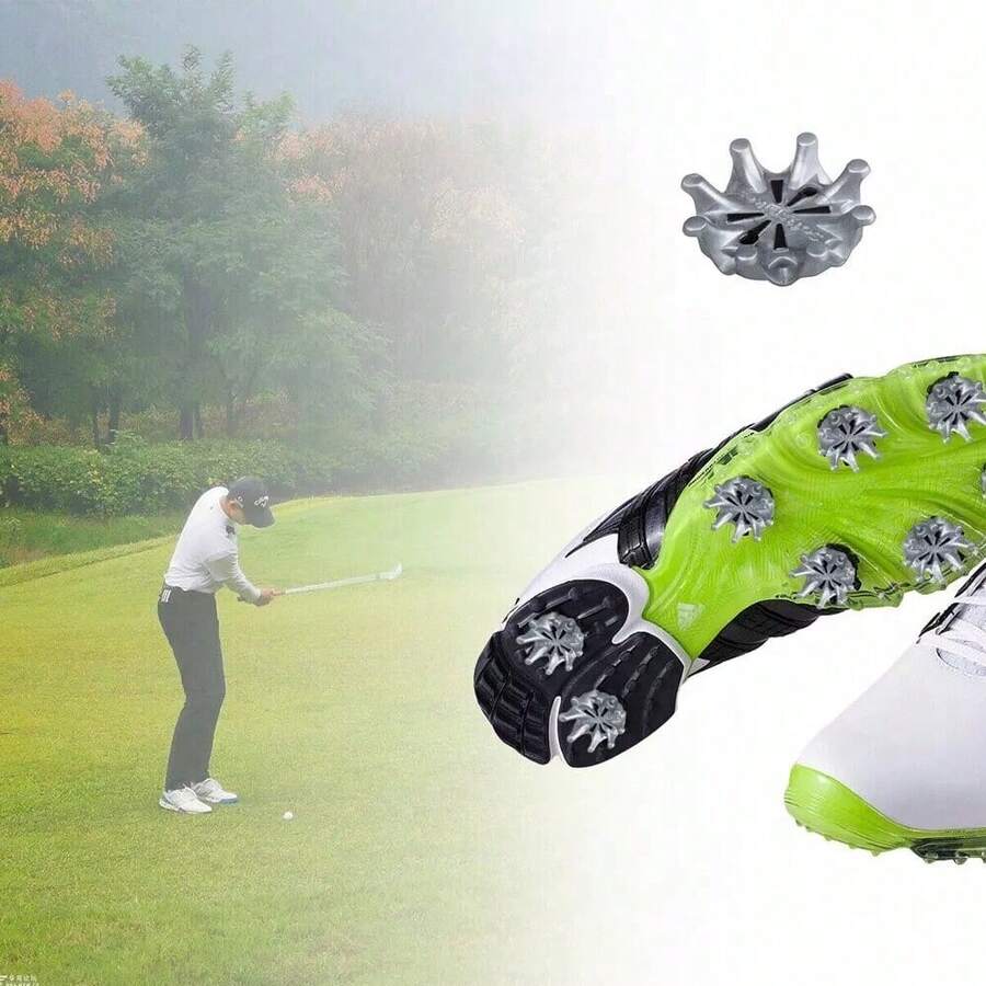 20 Short Teeth Hole Golf Spikes – Fast Twist Studs For Footjoy Golf Shoes - 彩色 - 查看 1