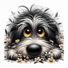 1pc/2pcs/3pcs Daisy Pattern Small Dog Pattern Heat Transfer Stickers, DIY Iron-On Patches, Durable Plastic, T-Shirt Making, Pillow Decoration, Multi-Color, Durable, Washable Plastic DIY Stickers, Suitable For Backpacks, Cushions, Pants, Sofa Covers, Waterproof And Fade-Resistant - T-Shirt Printing Stickers - Multicolor - View 1