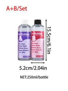50ml/100ml/250ml Silicone Líquido, Adequado para Fazer Brinquedos Squishy, Gel de Resina Squishy Tipo AB 1:1, Kit de Fabricação de Borracha de Silicone Líquida Macia Squishy, Adequado para Brinquedos DIY de Alívio de Estresse, Boa Elasticidade, Cura Rápida, 50ml/100ml/250ml/500ml - 2 garrafas - Visão 9