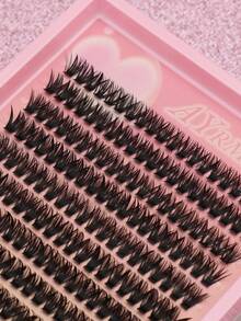 Ayrmilla 240PCS Thick & Natural Lash Clusters, 8-12mm Mixed Length DIY Individual Eyelash Extensions, Soft Wispy Segmented False Lashes, Lightweight Reusable Daily Makeup Cluster Lashes, Comes With Free Tweezers & Brush Gift Tools - C - View 6