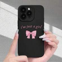 Phone Case: 1 Pink Bow English Pattern Angel Eye Phone Case, Suitable for  17/16/15/14/13/12/11/X/XSMAX/Plus/Pro/Pro Max/17 Air and Galaxy S25/S24 Plus/S23/S22/S21 Ultra and Galaxy A series - Schwarz - Übersicht 10