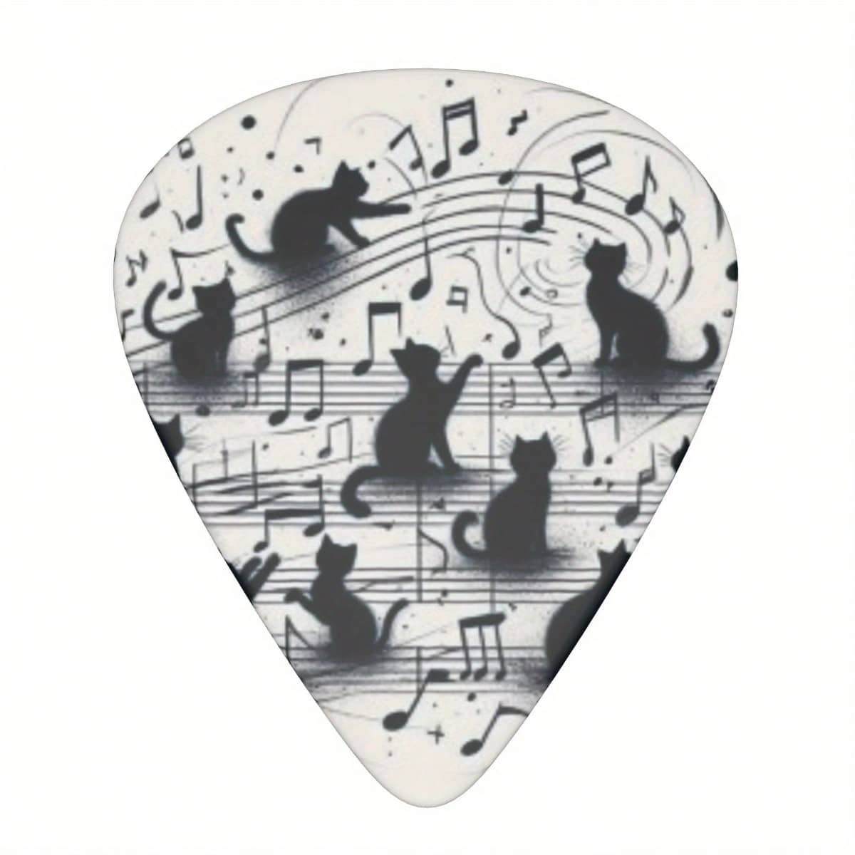 10pcs Cat & Music Note Guitar Picks - Vibrant Silhouette Design, ABS Material, Perfect For Guitar And Ukulele, Ideal Holiday Gift, Guitar Accessories, Includes Storage Box - Multicolor - View 1