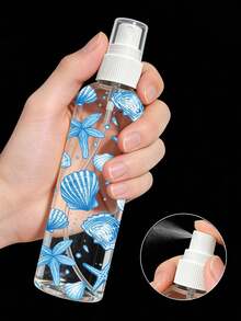 Blue Shells And Starfish Design Spray - Reusable Portable Spray, Suitable For For Essential Oils, Perfume, And Skincare Liquids, Hair Salon, Kitchen, Bathroom, Garden, Spray Cans - Suitable For Travel And Business(Pattern Randomly Cut) - Multicolor - View 3