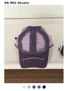柔軟頂美式重磅刺繡火焰長帽簷棒球帽 女款美式字母復古街頭棒球帽 嘻哈個性酷辣百搭 夏季修臉防曬帽 - 多色 - 查看 19