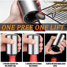 2PCS Automatic Bottle Opener With Magnetic Cap, Stainless Steel One-Handed Lid Opening Spring Loaded Push&Pop For Kitchen Home Restaurant Household Utensils Restaurant Accessories Gift - Silver - View 8