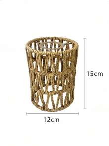 1pc Handmade Woven Paper Rope Rattan Lampshade E27 Pendant Light Shade For B&B Cafe Decor Atmosphere - Semicircle - View 3