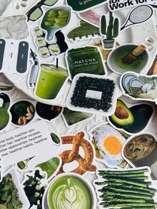 60 pezzi Adesivi per ragazza disciplinata Pasti sani Cibo verde Bagaglio Laptop Scrapbook Diario Decorazione Borraccia Attrezzatura da palestra Adesivi fai-da-te Forniture scolastiche - 50 pezzi - Visualizzare 4