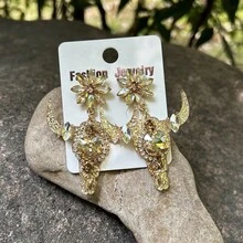 Handmade Copper Claw Inlaid Glass Tauren Earrings, Western Gothic Earrings, Festival Party Jewelry - Animal - View 25
