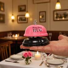 1 pieza Campana de escritorio metálica de 3 pulgadas de diámetro, textura de alta gama, sonido nítido, color rosa, resistente a la oxidación, campana de aula, campana de servicio para restaurante occidental y cafetería, adecuada para hotel, restaurante, oficina, escuela, bar, campana de recordatorio - Multicolor - Ver 1