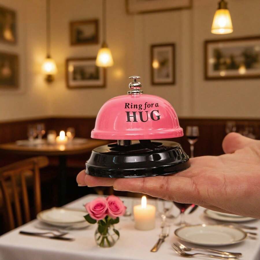 1 pieza Campana de escritorio metálica de 3 pulgadas de diámetro, textura de alta gama, sonido nítido, color rosa, resistente a la oxidación, campana de aula, campana de servicio para restaurante occidental y cafetería, adecuada para hotel, restaurante, oficina, escuela, bar, campana de recordatorio - Multicolor - Ver 1