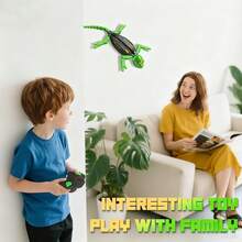 Wall-Climbing Gecko - Remote-Controlled Toy, Rechargeable Lizard Toy, RC Robot, Featuring LED Eyes, Dual-Mode Floor And Wall Driving, Perfect As A Birthday Gift For Boys And Girls Aged 3 And Up, Or As A Halloween/Christmas Gift - Green - View 3