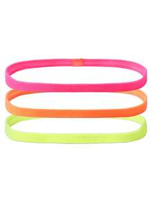 3pcs Non-Slip Silicone Sports Thin Hairbands, High Elasticity Anti-Slip Fitness Hair Ties, 1cm Narrow Running Yoga Sweat-Absorbing Headbands, Multi-Color Outdoor Fitness Sweat-Absorbing Headbands - Sky Blue, Deep Blue, Red - View 14