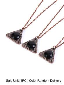 1pc Natural Stone Triangle Necklace For Men Healing Tiger Eye Obsidian Crystal Pendant Vintage Necklaces Energy Jewelry H905 - Necklace - View 13