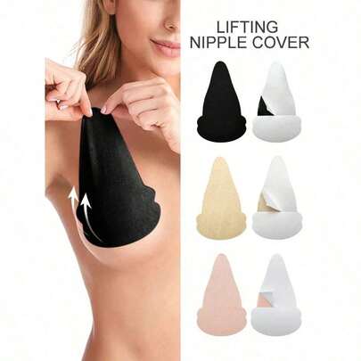 10pcs Disposable Non-Woven Breast Petals, Black Gourd Shaped Non-Woven Bust Pads | Strapless, Self-Adhesive, Skin-Friendly, Invisible, Comfortable, Anti-Sagging, Anti-Bulge