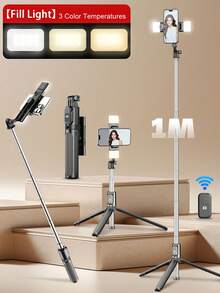 Tongkat Selfie Multifungsi 1m, Tripod yang Dapat Diatur Sudutnya, Dapat Dilipat, Cocok untuk Live Streaming, Foto Grup, dan Perjalanan, Remote Shutter Bluetooth, Rotasi Bebas 360 Derajat, Mudah Mengambil Foto dengan Suasana yang Menarik. Bantalan Pegangan Silikon Anti Selip, Menahan Ponsel dengan Aman Tanpa Merusak, Kompatibel dengan Sebagian Besar Smartphone, Dapat Diberikan Sebagai Hadiah untuk Teman. - A - View 2