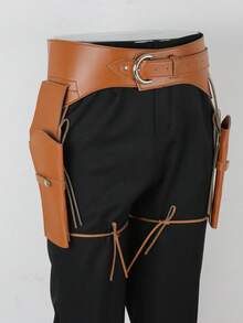 1pc Vintage PU Leather Sword Scabbard, Suitable For Medieval Renaissance Style LARP Roleplay, Viking Costume, Renaissance Fair And Halloween, Also Fits Western Cowboy Style - A - View 5