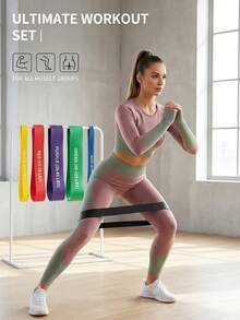 Resistance Band Pull-Up Assist Band Heavy Duty Fitness Ring Suitable For Gym, Home Workout, Strength Training, Physical Therapy, Stretching And Cross Training - Multicolor - View 4