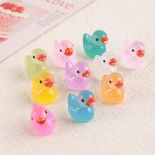10/30pcs Mixed Color Cute 3D Flat Resin Duck Decor Accessories, Suitable For Jewelry Making, Earrings, Pendants, Decorations, For Ages 18+, Random Colors - Mixed Colors - View 9