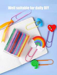 12/10/6/1pc 4-Inch Colorful Coated Large Paper Clips, Suitable For Office And Home Document Organization, Back To School Supplies - Multiple Styles - View 3