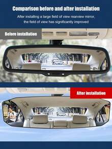 1pc Car Wide Angle Rearview Mirror/Interior Rearview Mirror, Car Reverse Mirror Wide Angle Curved Mirror, Suitable For All Car Models, Increase Field Of View Reduce Blind Spots, Universal High Definition Clip-On Panoramic Rearview Mirror, Car Accessories - A - View 2