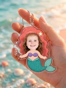 1pc Custom Baby Photo Cartoon Keychain,Multiple Costume Cutout Keyring,Personalized Family Keepsake,Baby Shower Gift For Mom Grandma,New Parent Gift - Multicolor - View 7