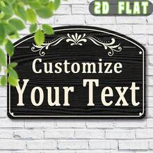 2D Flat - Customizable 1 Personalized Text Metal Sign, Create Your Own Metal Sign With House Number - 28.98 Cm X 18.82 Cm, Perfect For Various Color Decorations, Suitable For Yard, Porch, Garden, Patio - Multicolor - View 11
