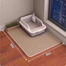 Double-Layer Honeycomb Design Cat Litter Mat, Waterproof, Anti-Slip And Urine Collection Function, Helps Collect Cat Litter, Suitable For Various Cat Litter Boxes, Anti-Sand Mat, Leak-Proof Floor Mat, Cat Supplies, Carpet, Suitable For Kittens And Puppies, Cat Accessories, Halloween, Christmas Gift - Beige - View 12