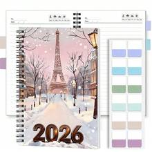 1 Set Fresh Floral 2D Cover Spiral Coil Notebook With Index Sticker Set, Practical Inner Pages, Suitable For Back To School, Work, Study And Other Scenarios. Whether Writing Diaries, Making Daily Plans, Or Using As Memo Pads, It's A Great Choice As Graduation Gift, Birthday Gift, Helping You Plan Your Life Efficiently! - Multicolor - View 10