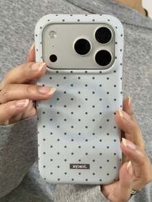 Fashion Color Block Polka Dot Pattern Small Fresh Magnetic Phone Case Compatible With IPhone 18 Pro Max 18 Pro 17 Pro Max 17 Pro 16 Pro Max 15 Pro Max 14 Pro Max 15 Plus 17 Air 13 12 Pro Max 11 Shockproof Wireless Charge Soft Protective Back Cover - Blue - View 1