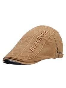 British Vintage Beret Men's Casual Flat Cap Newsboy Cap With 3D Embroidery - BLACKVEIL - View 3