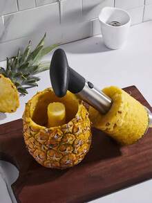 1pc Stainless Steel Pineapple Corer, Plastic Fruit Knife, Spiral Multi-Function Peeler - Multicolor - View 7