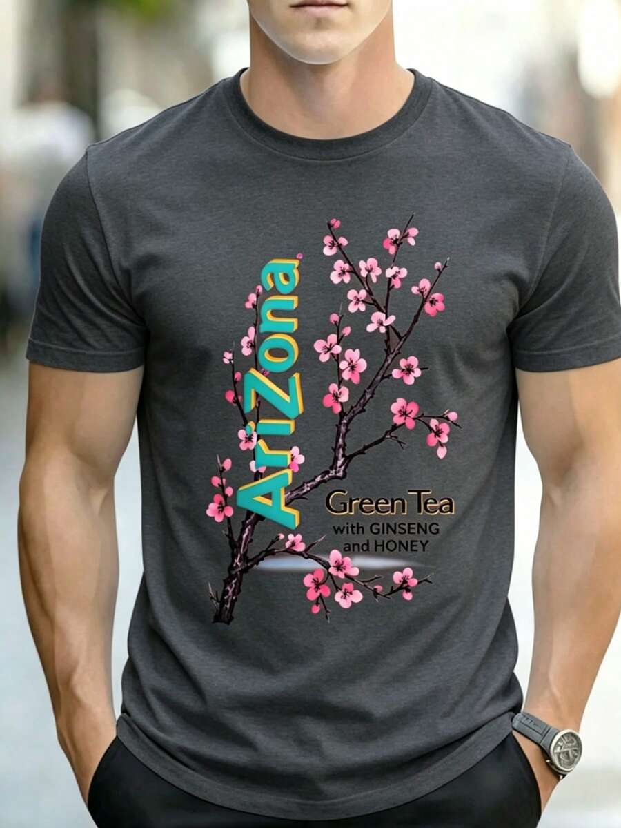 Men'S Tee Featuring Arizona Green Tea Design - 2026 Everyday Apparel BK5M - Dark Grey - View 1