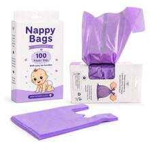OBOVAY 100入/200入 香氛嬰兒尿布垃圾袋 背心式便攜一次性濕垃圾袋，適用尿布處理或寵物排泄物 - 彩色 - 查看 4