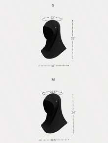 Breathable Mesh Hooded Hijab With Silicone Logo, Suitable For Running, Fitness, Daily Casual Wear - Black - View 5