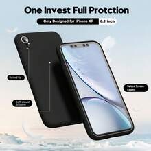 原裝液態矽膠手機殼，適用於 iPhone XR XS 7 8 17 16 15 14 13 12 Mini 11 Pro Max 15 Plus 17e，防震保護後蓋 - 黑色 - 查看 4
