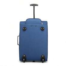Bagaglio a mano piccolo, bagaglio leggero, valigia trolley morbida con due ruote, valigia da cabina per uomo e donna, adatta per viaggi di lavoro e vacanze - Blu - Visualizzare 9