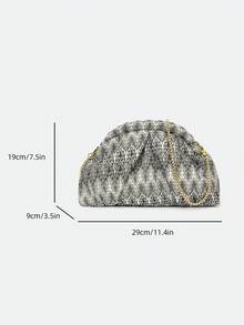 Dedoo This Lady Is Holding A Clutch Bag Made Of Woven Pleats, The Pleats Are Light As Clouds, Fashionable And Minimalist - Multicolor - View 8